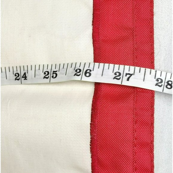 Vintage JOY Red and White 28x40 Holiday Flag Christmas Wreath Shiny Gold Bow - Picture 3 of 14